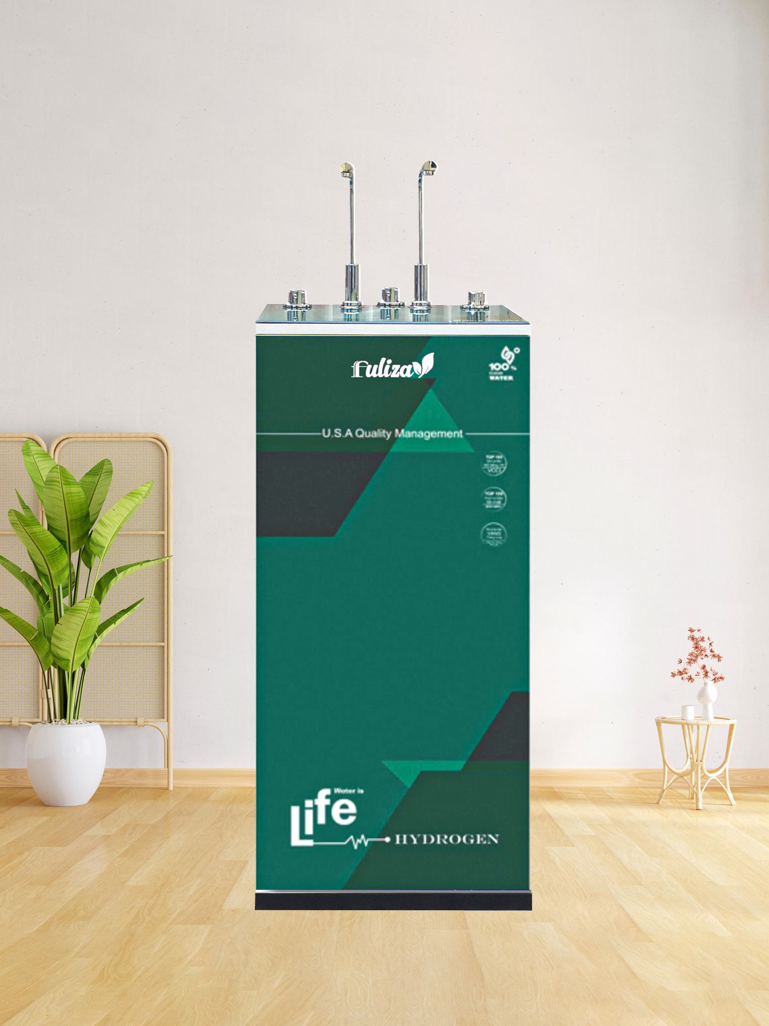 MÁY LỌC NƯỚC FULIZA CAO CẤP NÓNG LẠNH NGUỘI 9 CẤP 2 VÒI